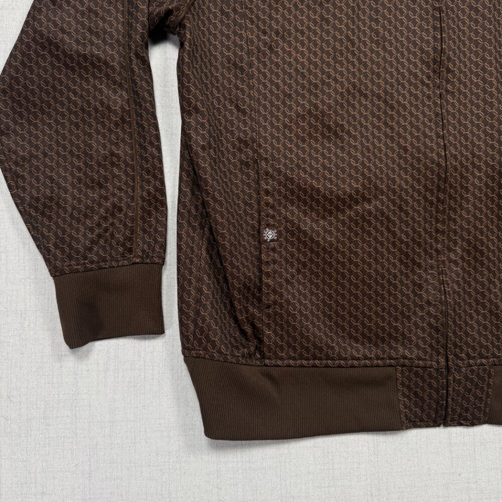 ENYCE Zip Track Jacket Brown Monogram Logo Full Zip Retro Style Size XXL - Picture 6 of 16